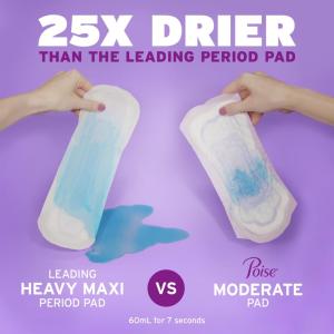 Poise Incontinence Pads, Maximum Absorbency, Regular Length, 84ct