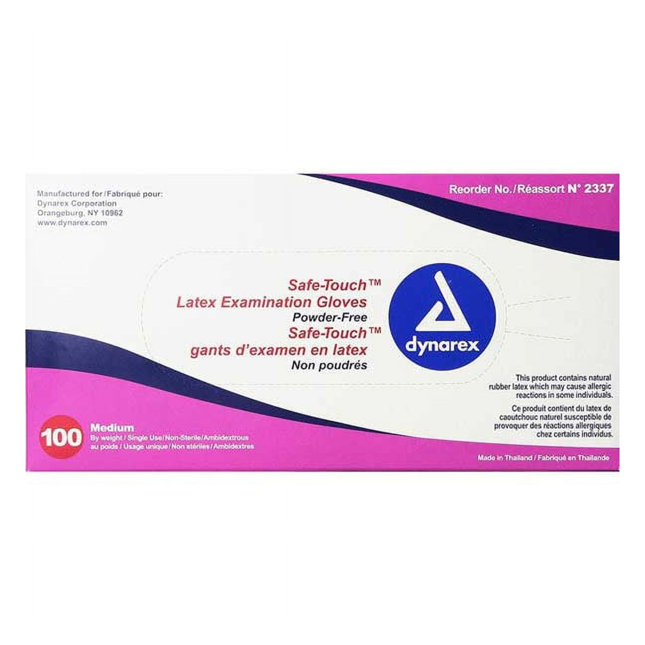 Dynarex | Exam Glove Safe-Touch? NonSterile Ivory Powder Free Latex Ambidextrous Fully Textured Not Chemo Approved Large