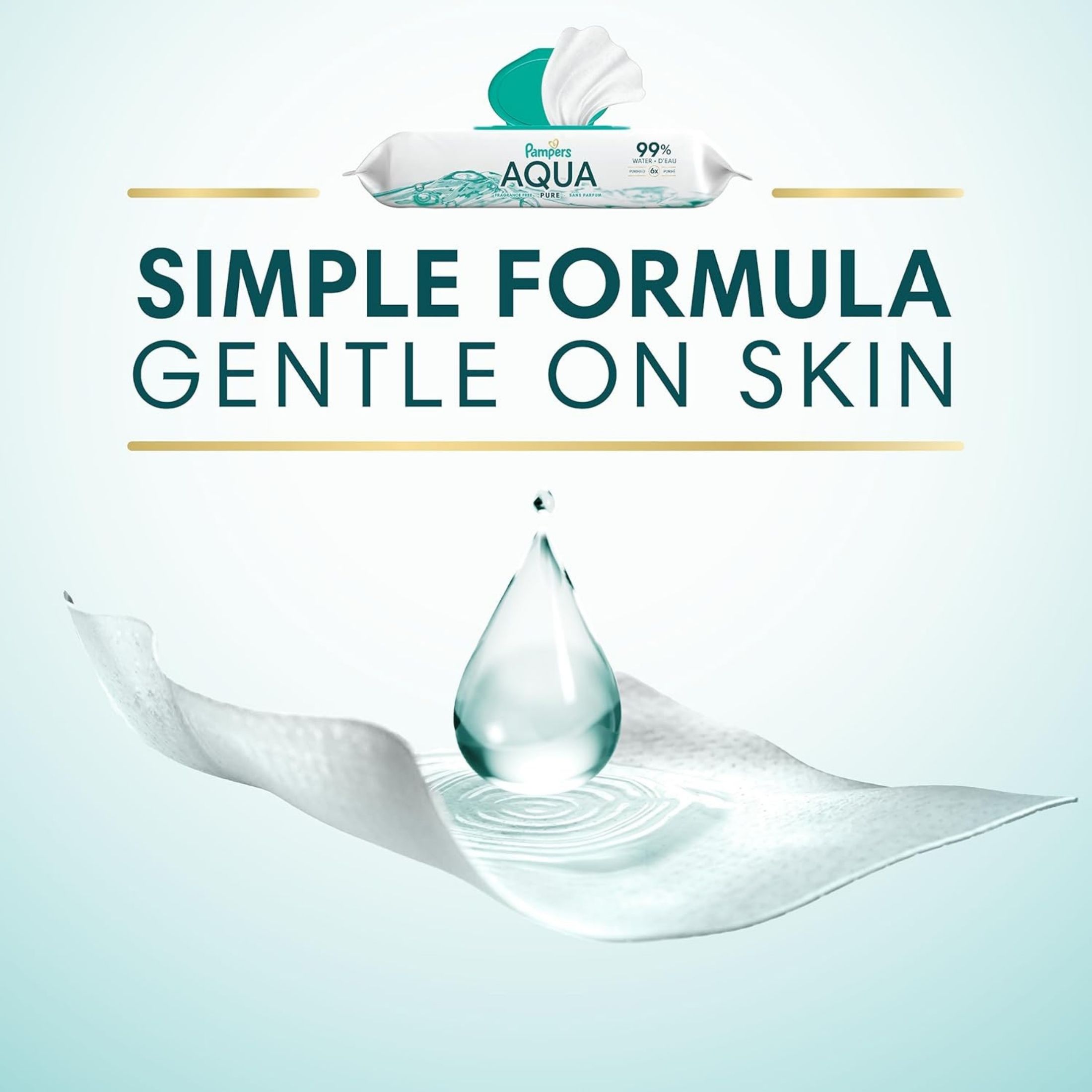 Pampers Aqua Pure Sensitive 2X Pop Top Baby Wipes