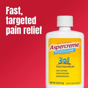 Aspercreme Lidocaine Foot Pain Relief Cream Odor Free