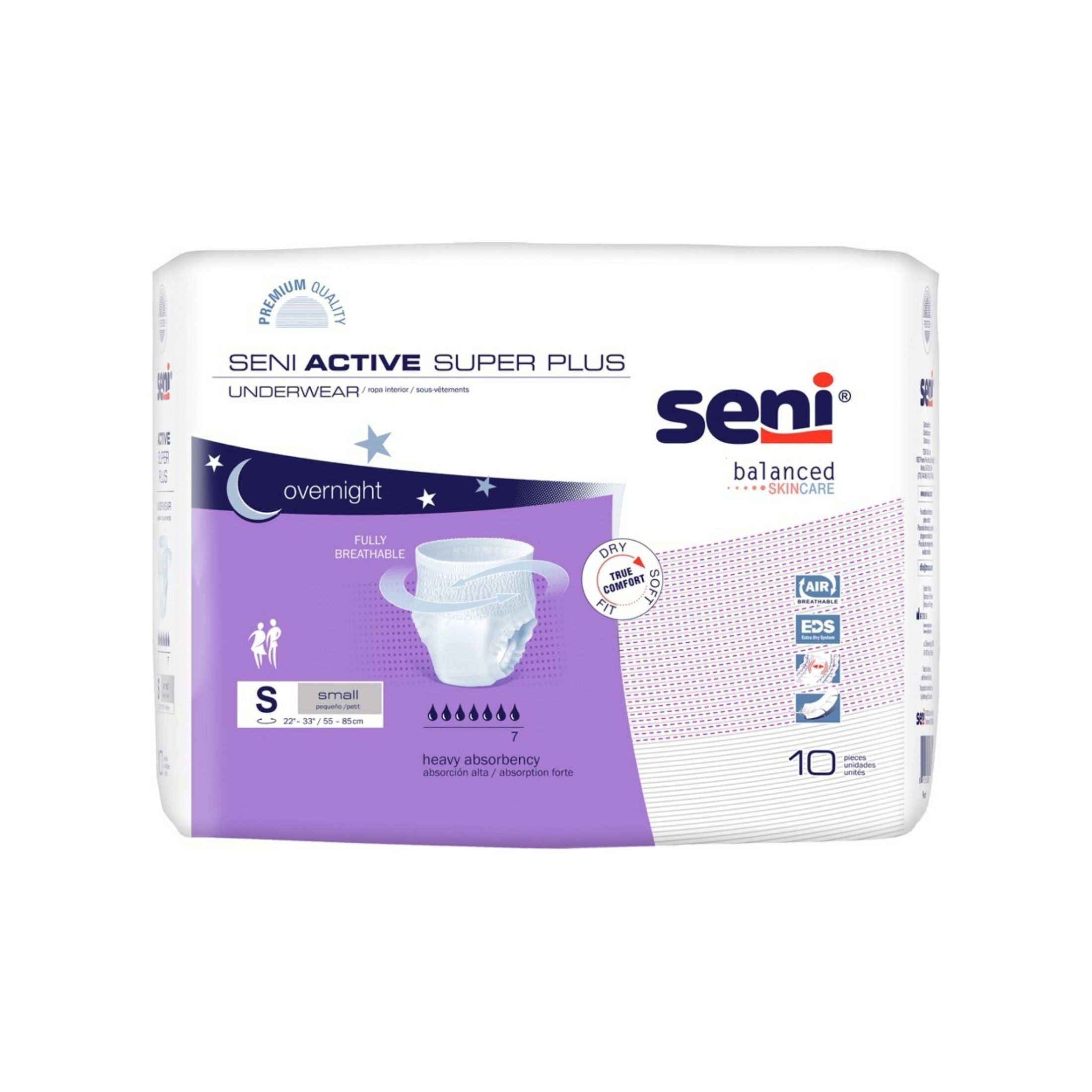 Seni Active Super Plus Disposable Underwear Pull On With Tear Away Seams Small, S-SM10-AP1, Heavy