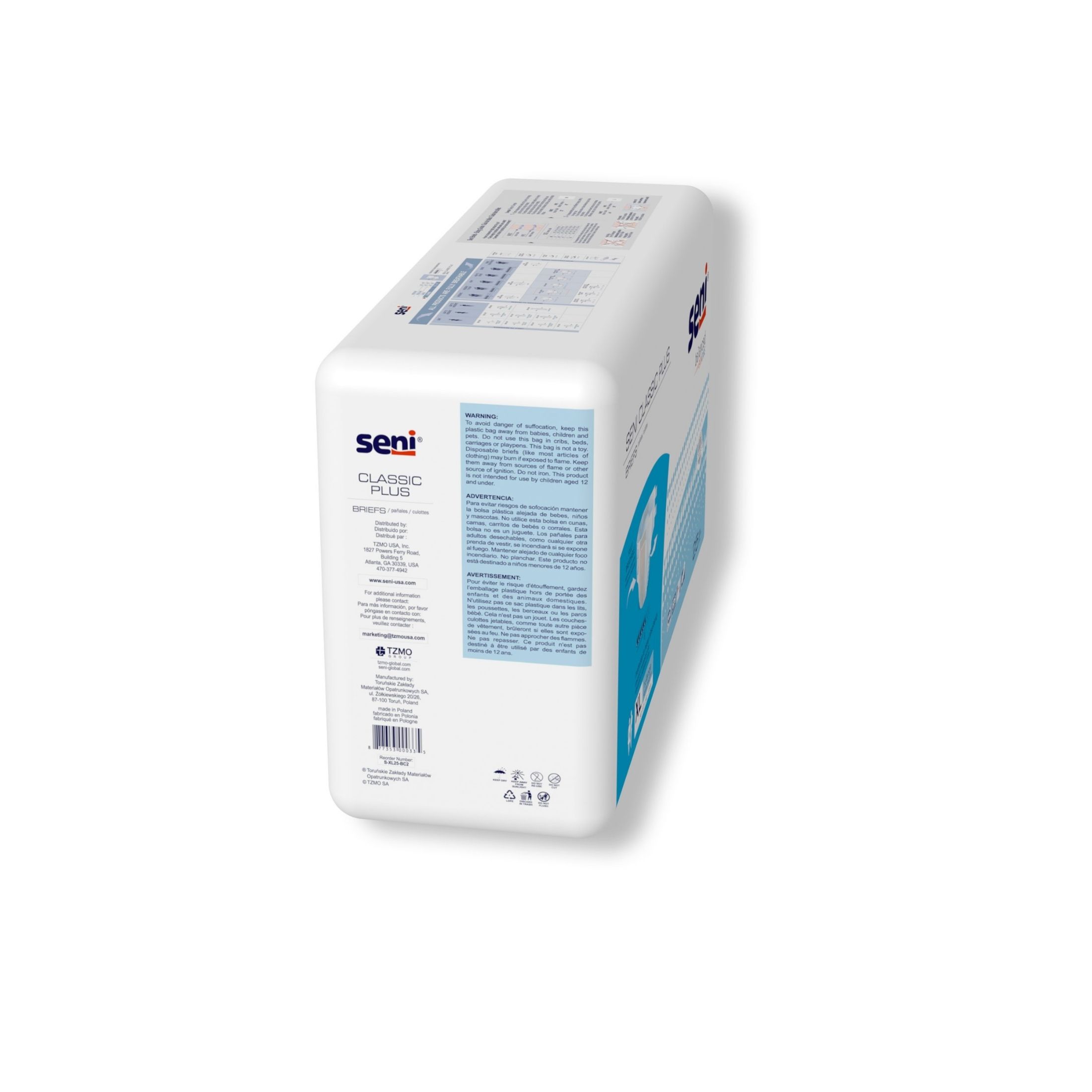 Seni Classic Plus Moderate To Heavy Absorbency Incontinence Brief, X-Large 1163868