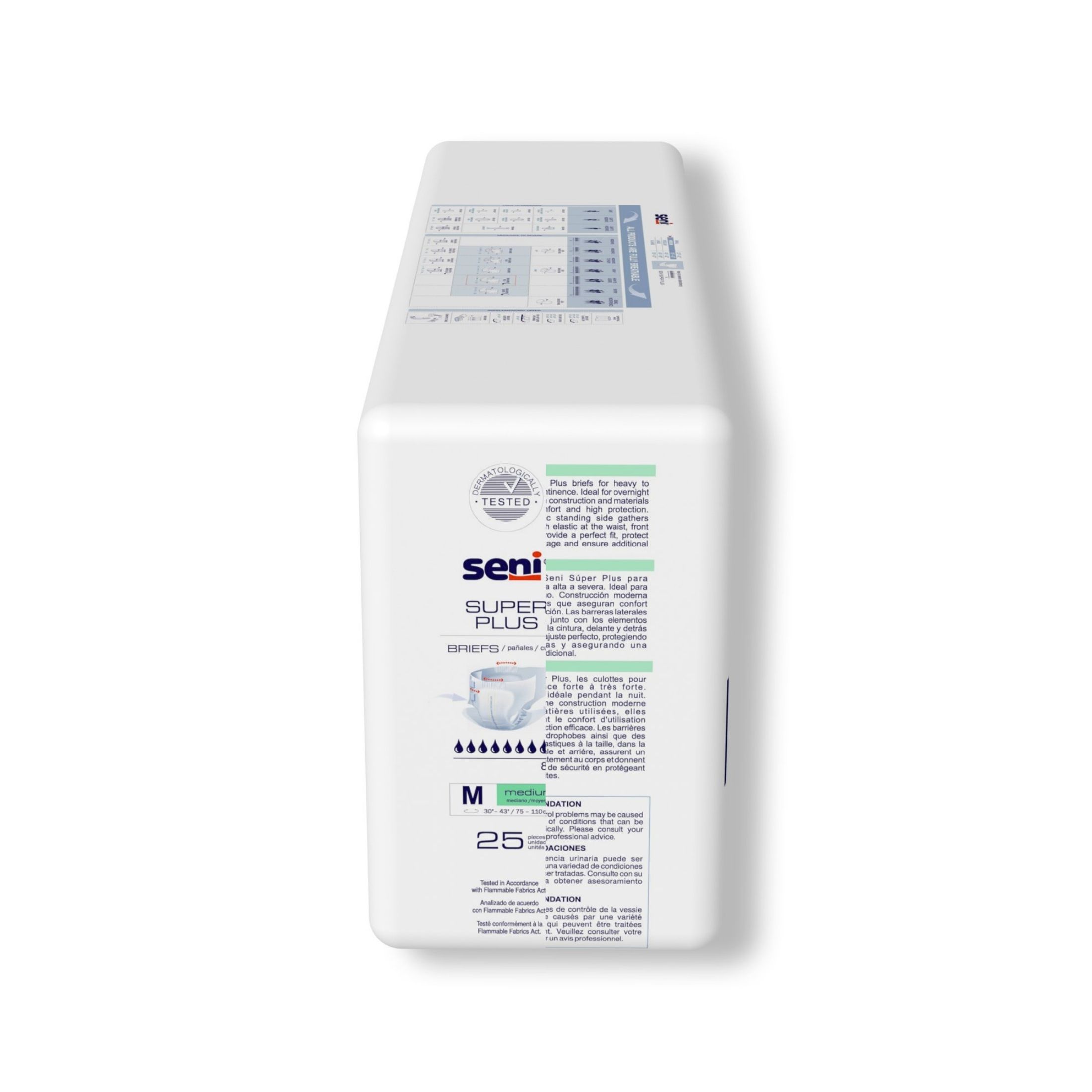 Seni Super Plus Adult Incontinence Brief M Heavy Absorbency Breathable / Overnight, S-ME25-BP1, Severe