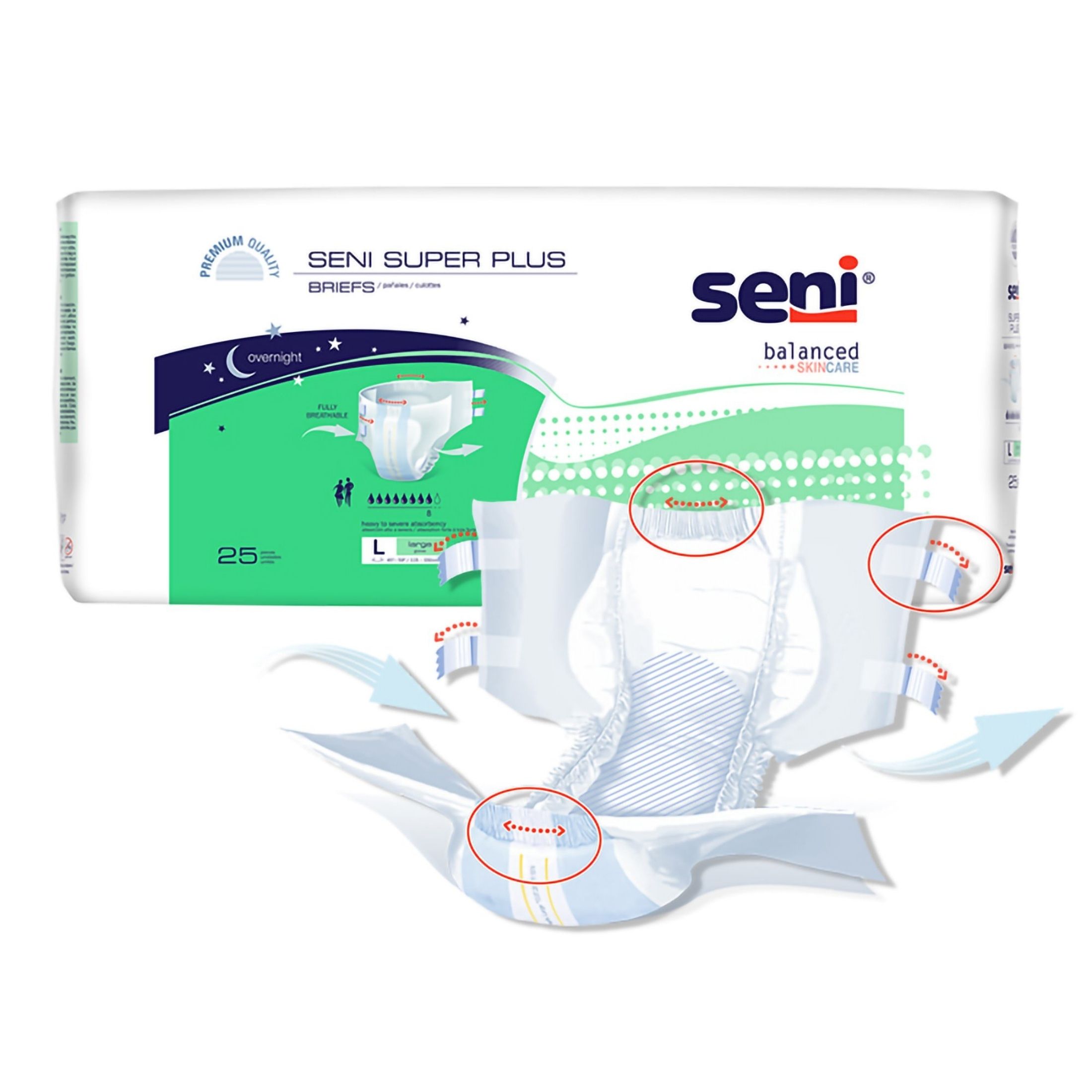 Seni Super Plus Briefs Large Severe Absorbency - 3 Pks Of 25