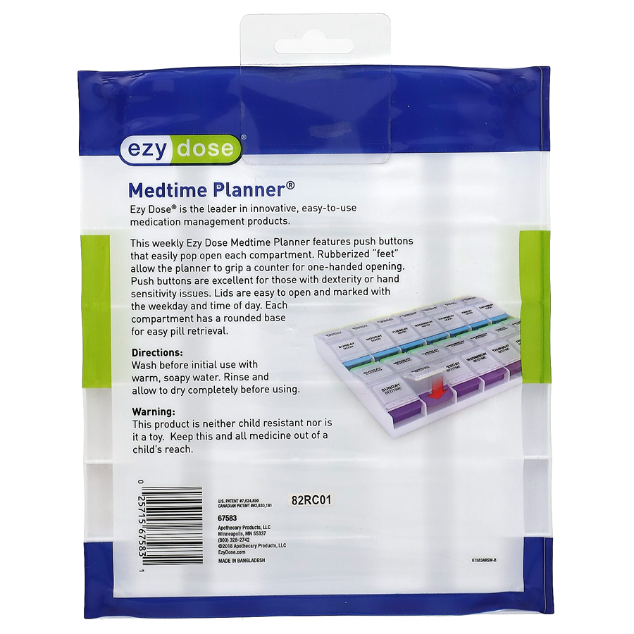Ezy Dose Push Button Medtime Planner 7 Day XL #367583