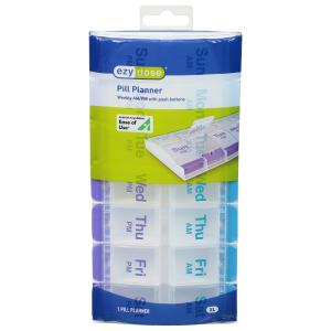 Ezy Dose Pill Planner Weekly AM/PM With Push Button XL