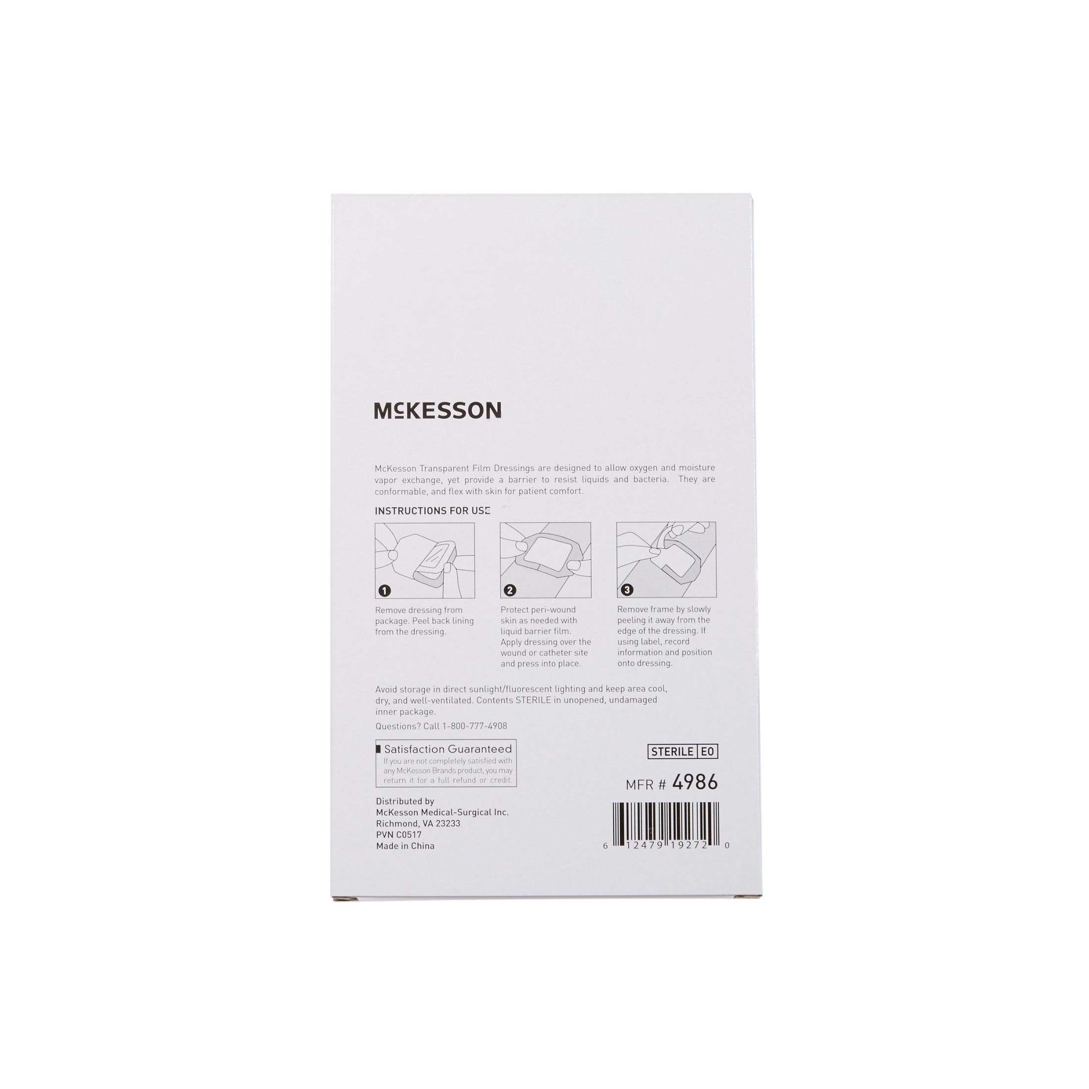 McKesson Transparent Film Dressing Framed Octagon 4" X 4-3/4" Sterile