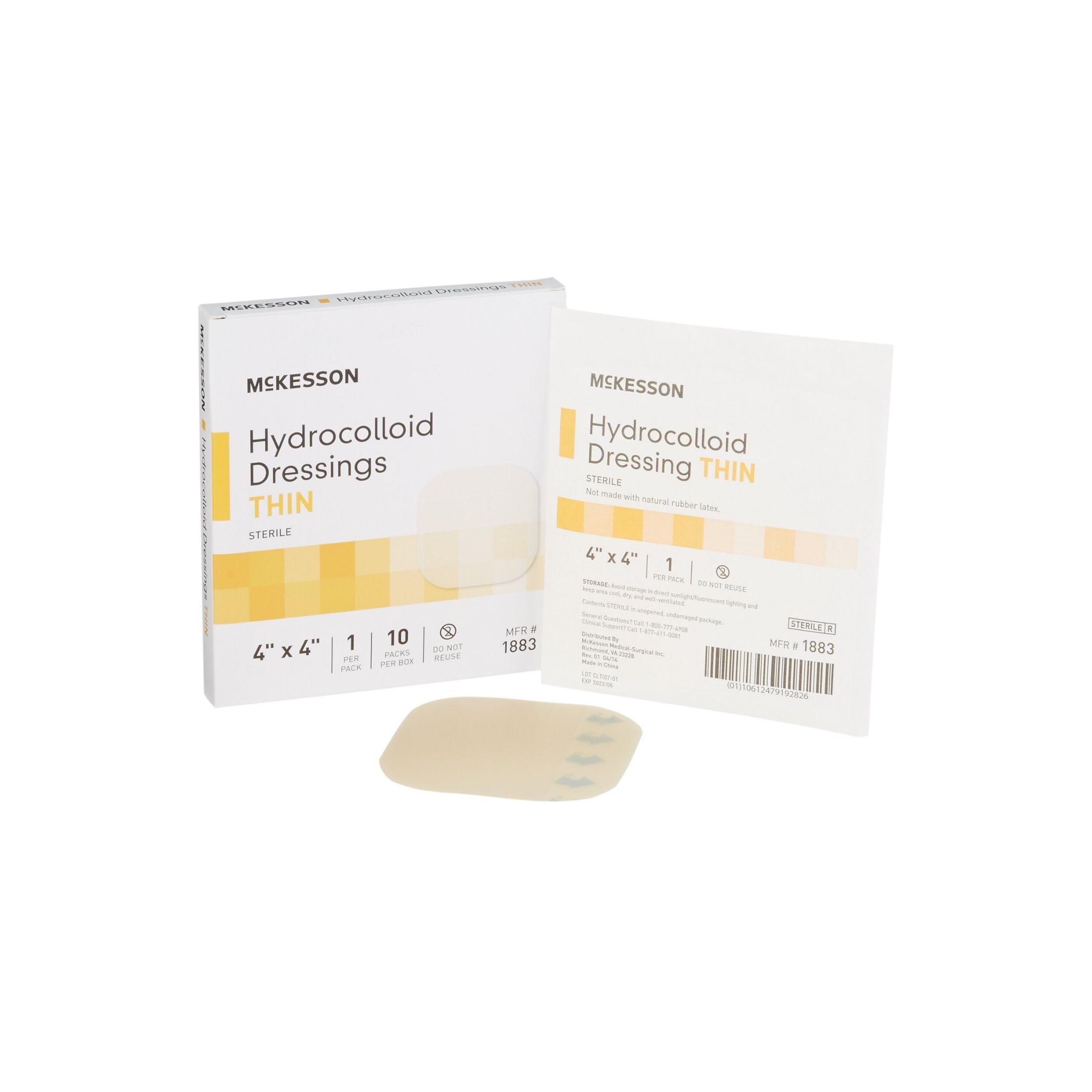 McKesson Hydrocolloid Dressing Thin 4 X4