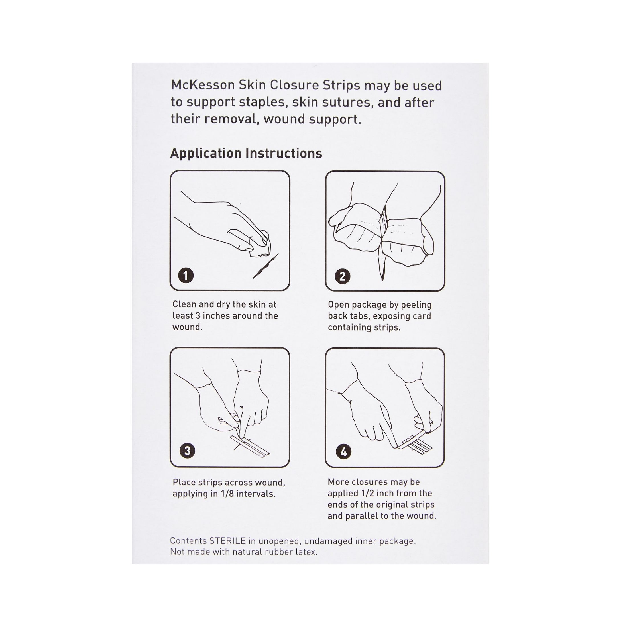 McKesson Skin Closure Strips Reinforced 1/4"x4" - 50 Packs Of