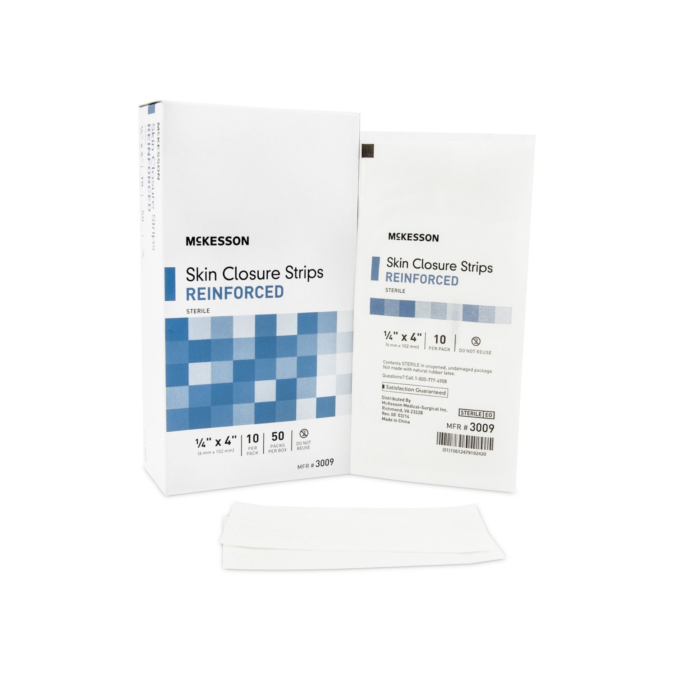 McKesson Skin Closure Strips Reinforced 1/4"x4" - 50 Packs Of