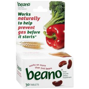 Beano Ultra 800 Gas Prevention, Food Enzyme Dietary Supplement, Help Digest Gas-Causing Foods, 30 Tablets