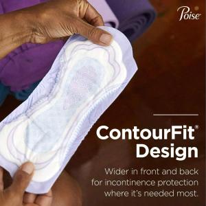 Poise Moderate Absorbency Incontinence Pads, Long, 16 Count