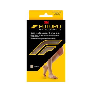 Futuro Stockings, Open Toe Knee Length, Unisex, Medium, Beige