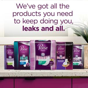 Poise Moderate Absorbency Incontinence Pads, Long, 16 Count