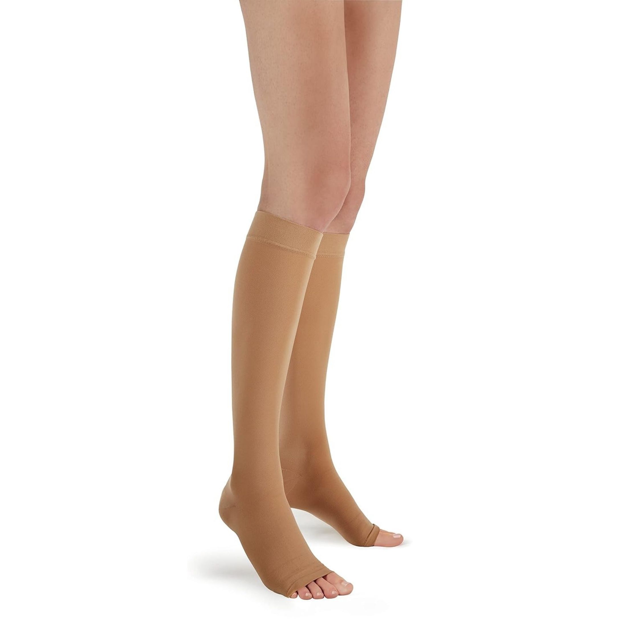 Futuro Stockings, Open Toe Knee Length, Unisex, Medium, Beige