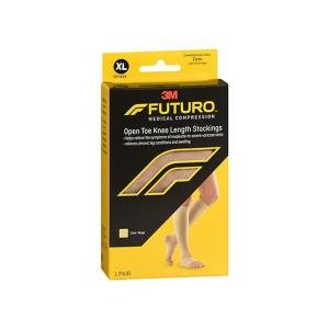 Futuro Open Toe Knee Length Stockings, X-Large, Firm, Beige, 1 Pair