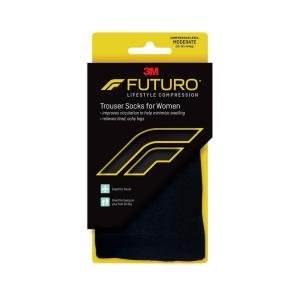 Futuro Trouser Socks For Women Moderate Compression, Medium - Black