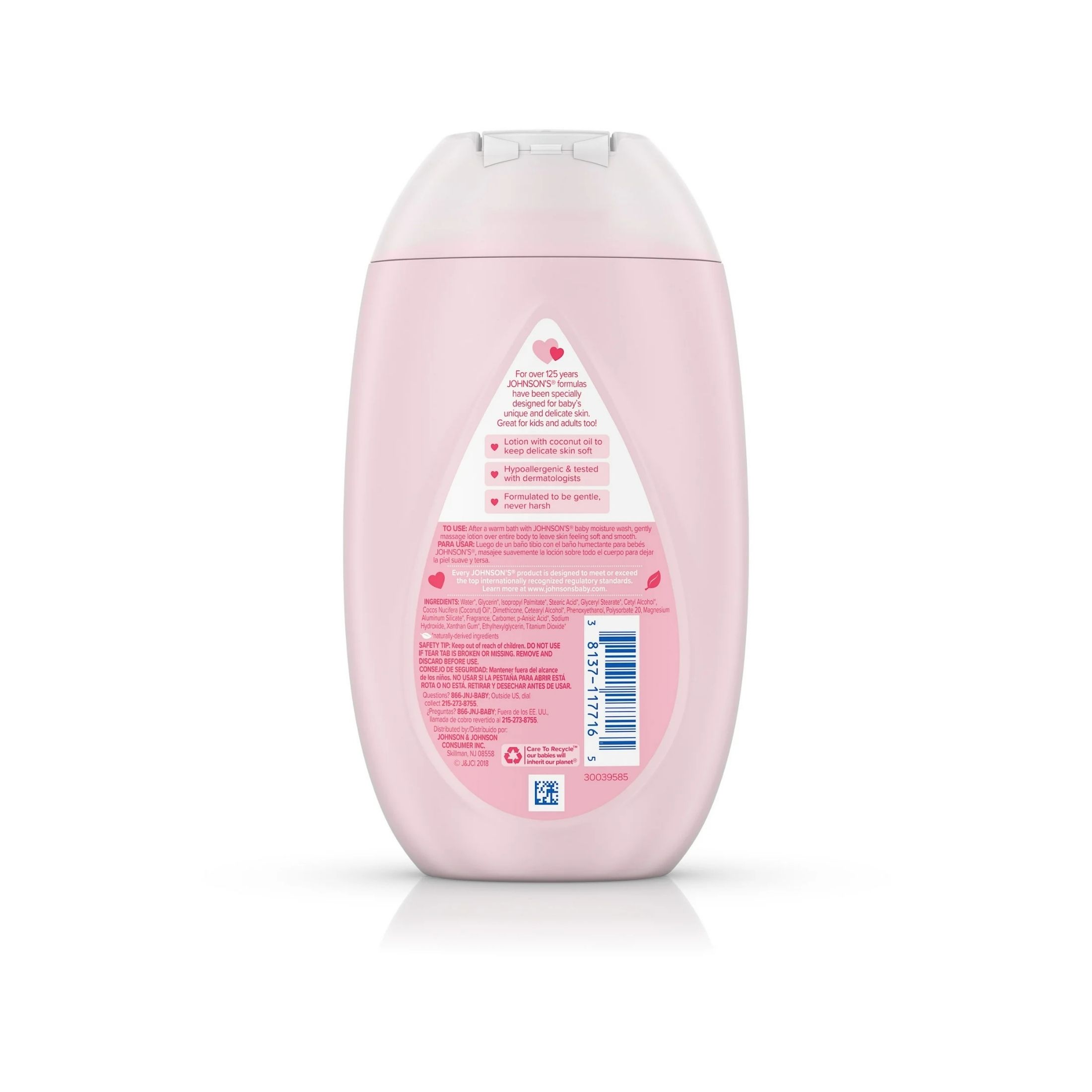 Johnson's Moisturizing Pink Baby Lotion With Coconut Oil 10.2 Oz
