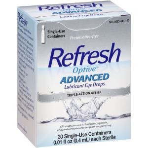 Refresh Optive Advanced Lubricant Eye Drops Single Use Containers