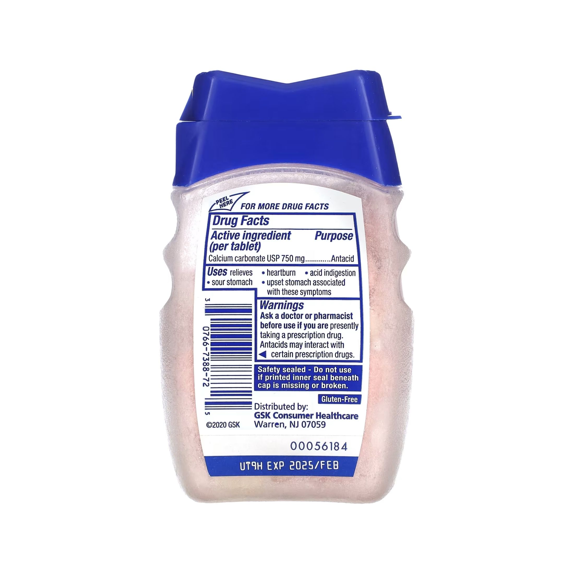 Tums Sugar Free Extra Strength Antacid Melon Berry Chewable Tablets