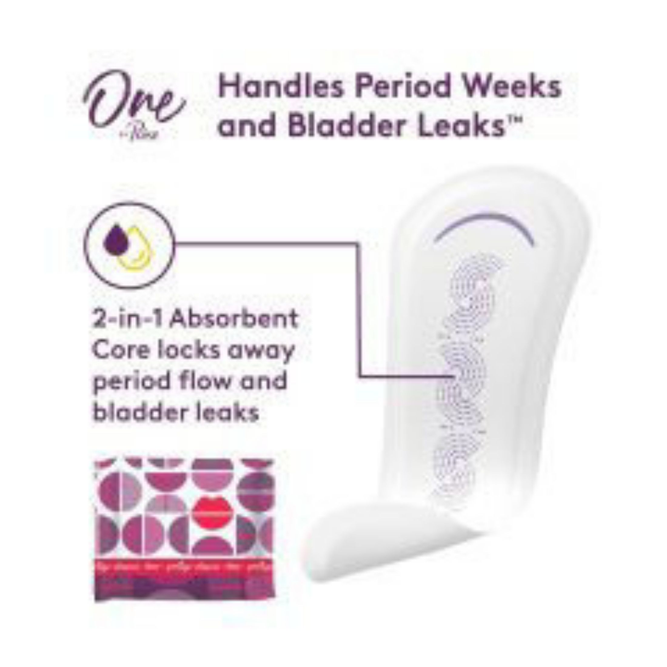 One by Poise Liners, 2 In 1, Extra Coverage, Long Length