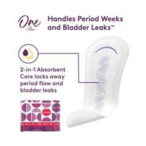 One by Poise Liners, 2 In 1, Extra Coverage, Long Length
