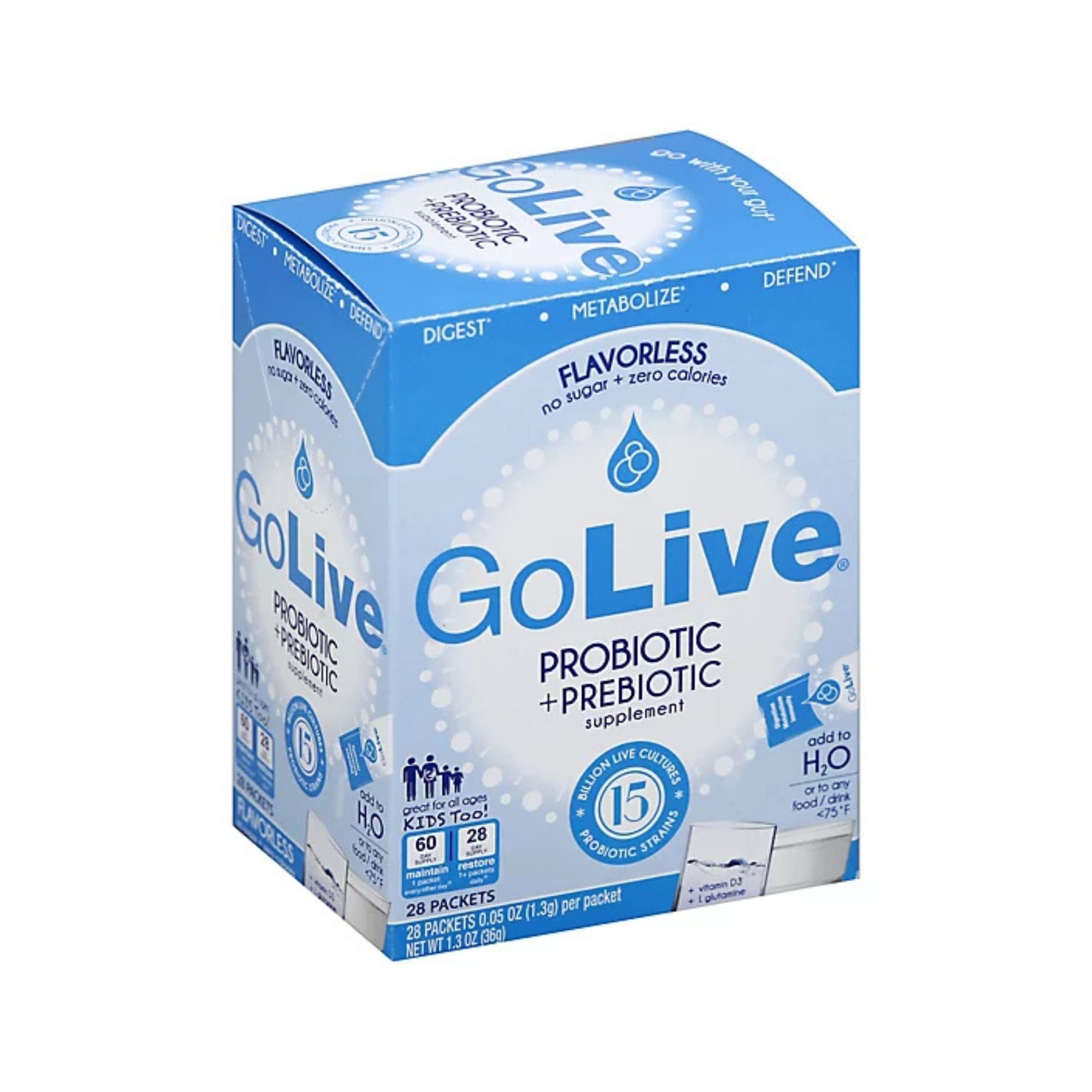 GoLive Flavorless Prebiotic + Probiotic - 28ct