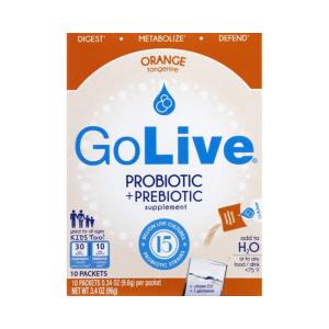 GoLive Probiotic + Prebiotic Packets Orange - 10ct