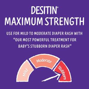Desitin Maximum Strength Baby Diaper Rash Cream With 40% Zinc Oxide For Treatment, Relief & Prevention, Hypoallergenic, Phthalate- & Paraben-Free Paste, 4 Oz