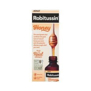 Robitussin Adult Maximum Strength Honey Nighttime Cough Dm Liquid, 4 Oz