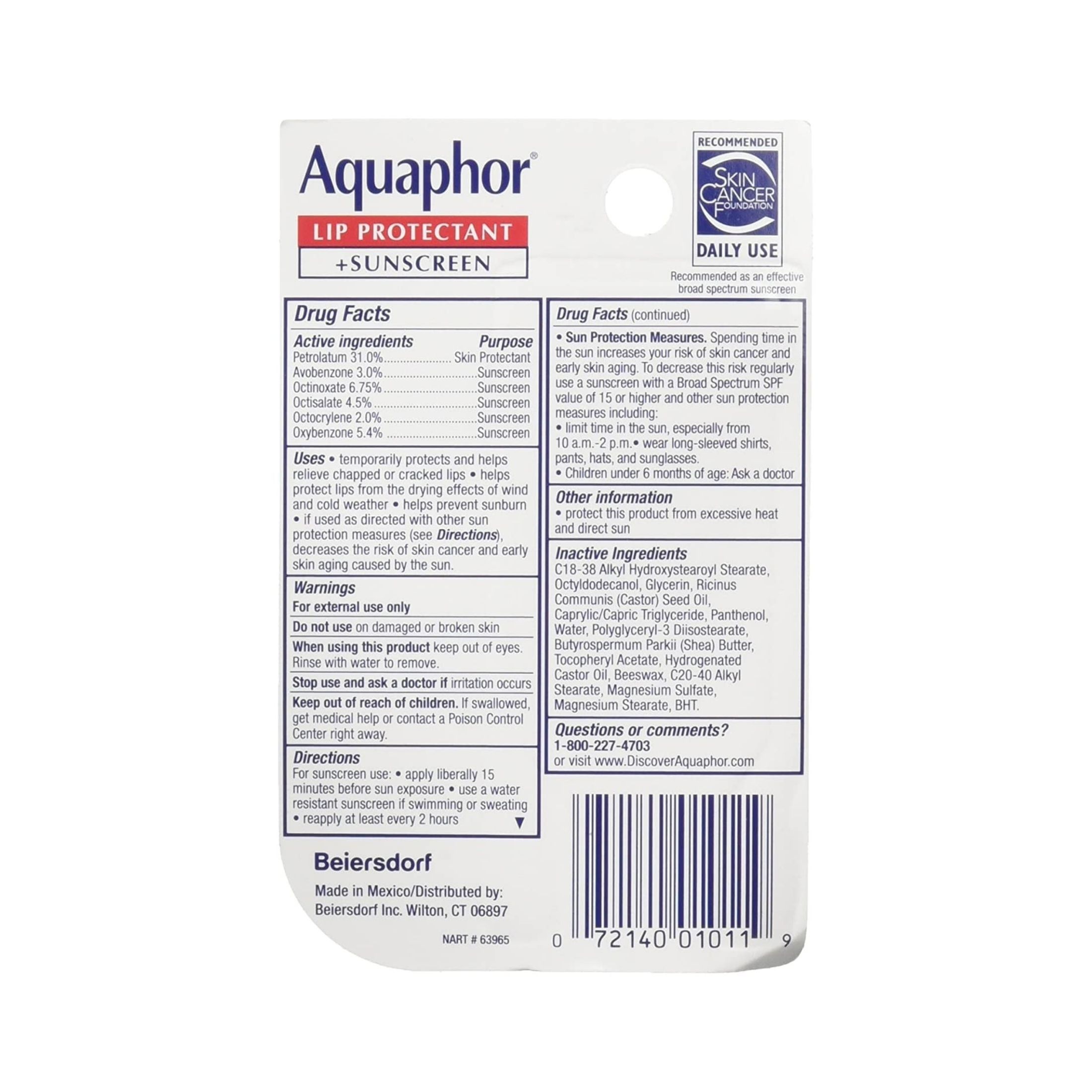 Aquaphor Lip Repair + Protect, Broad Spectrum SPF 30