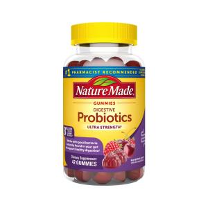 Nature Made Ultra Strength Digestive Probiotic Gummies For Women And Men - Raspberry & Cherry - 42ct