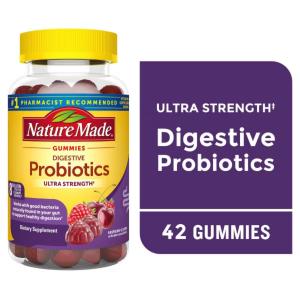 Nature Made Ultra Strength Digestive Probiotic Gummies For Women And Men - Raspberry & Cherry - 42ct