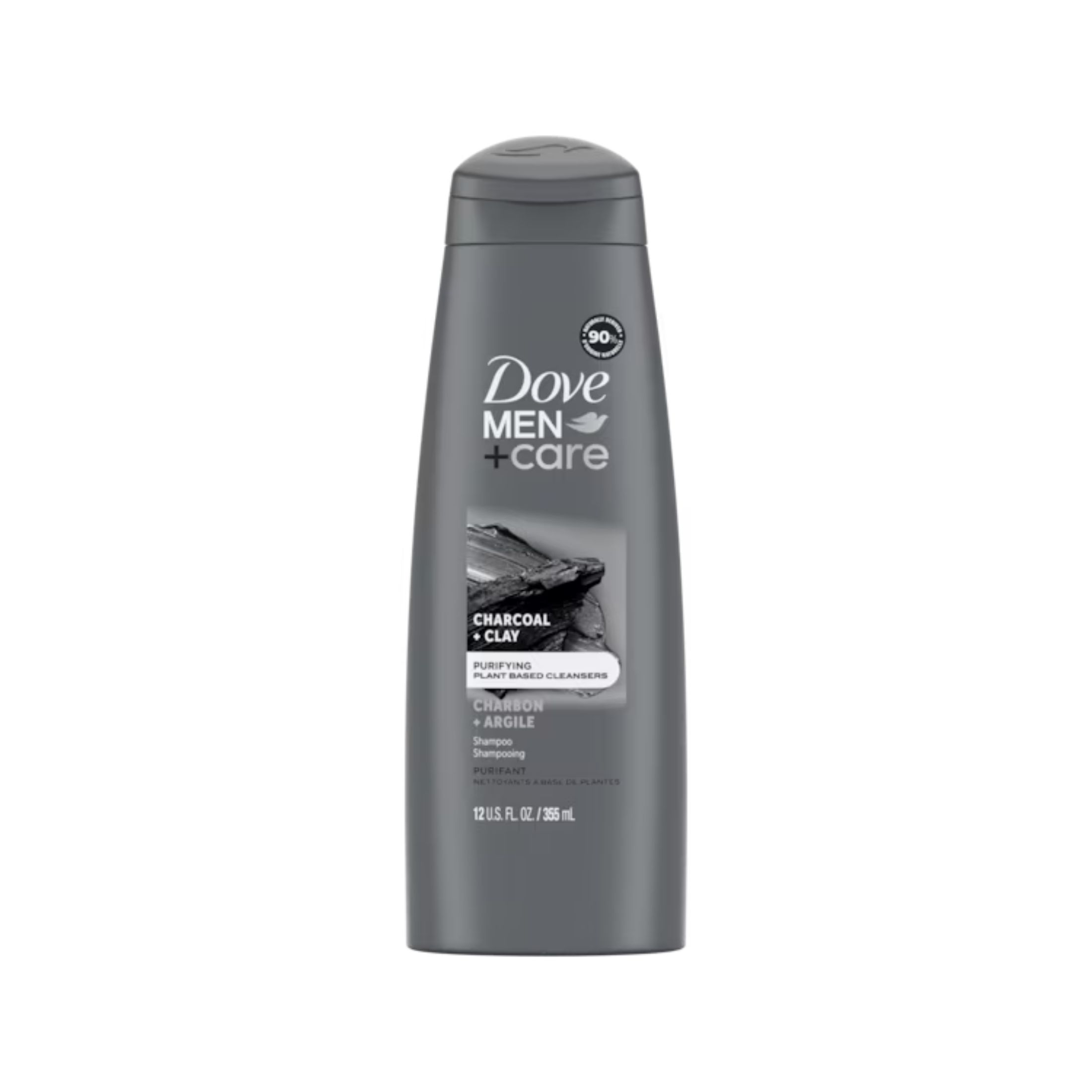 Dove Men+Care Charcoal + Clay Purifying Shampoo, 12 Fl Oz