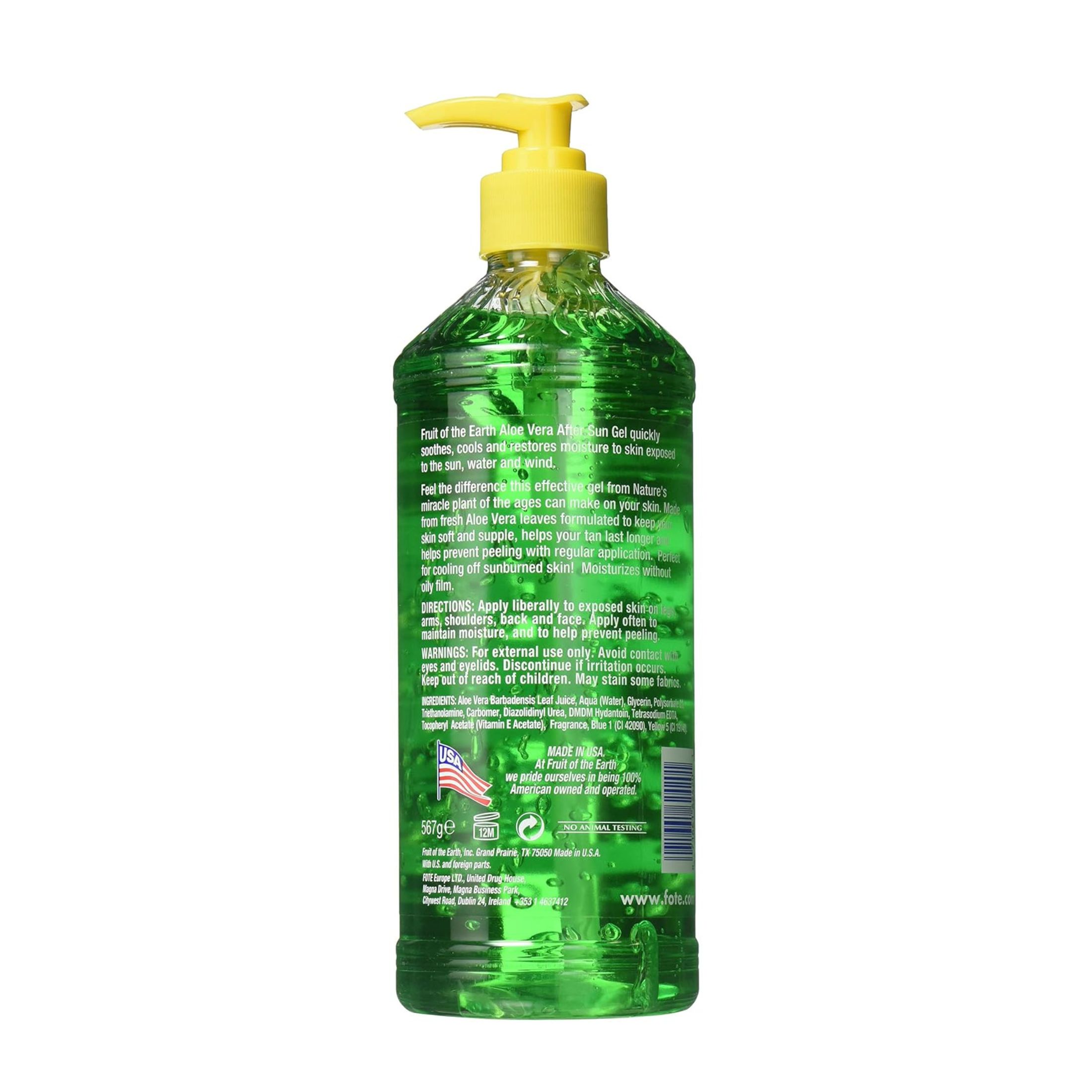 Fruit of the Earth After Sun Gel, Aloe Vera 20 Oz