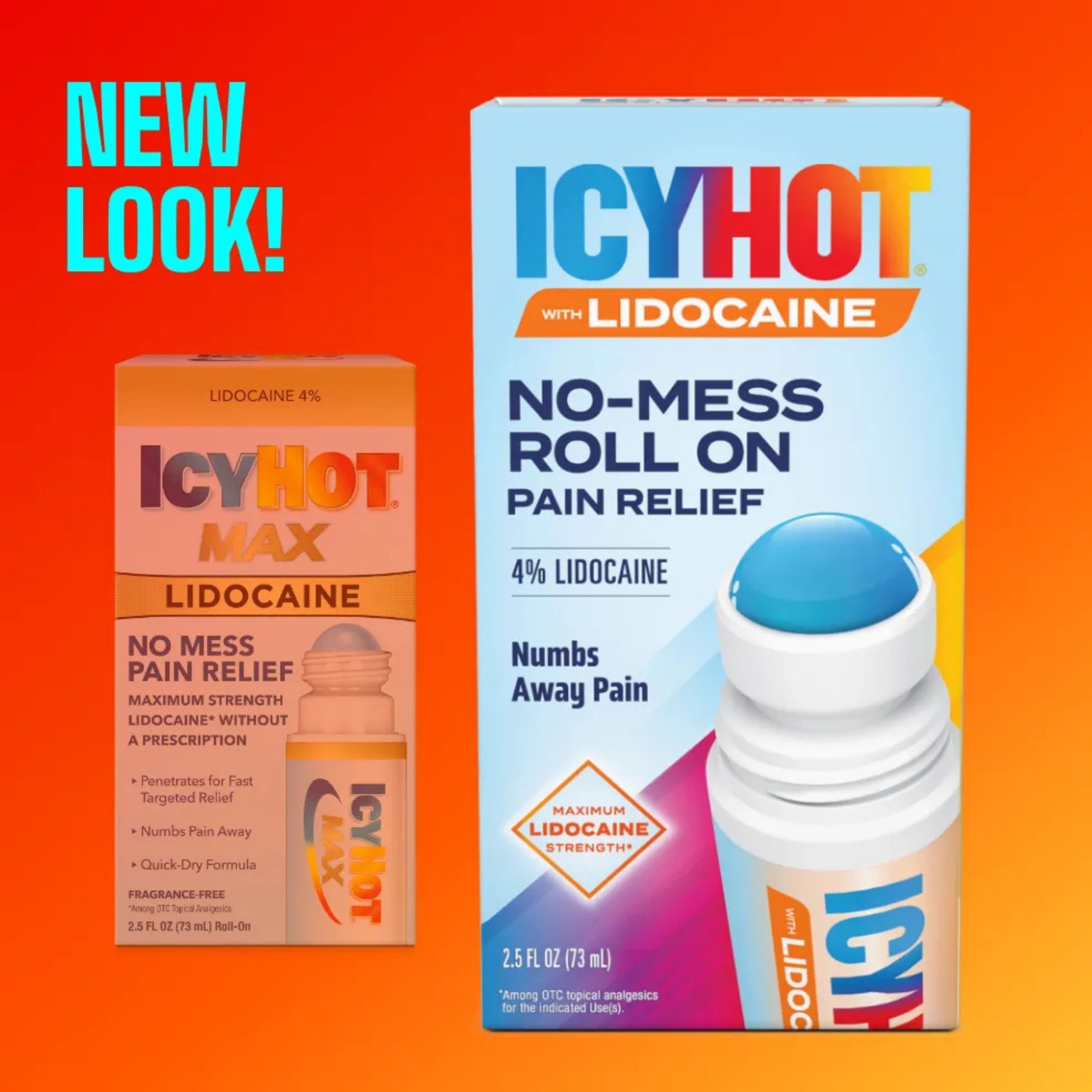 Icy Hot Pain Relief, No Mess, Lidocaine, Maximum Strength, Roll-On 2.5 Fl Oz
