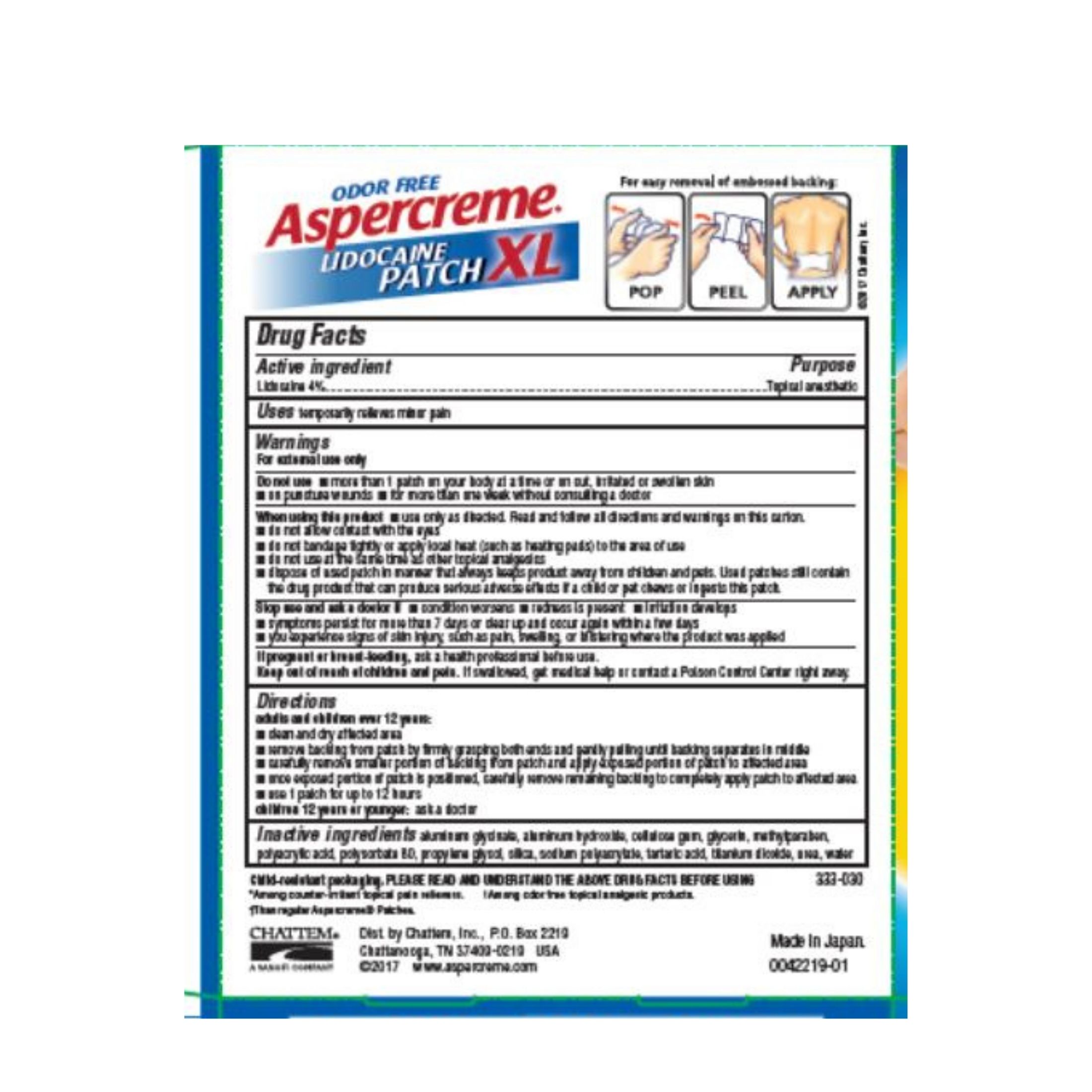 Aspercreme Lidocaine Patch XL
