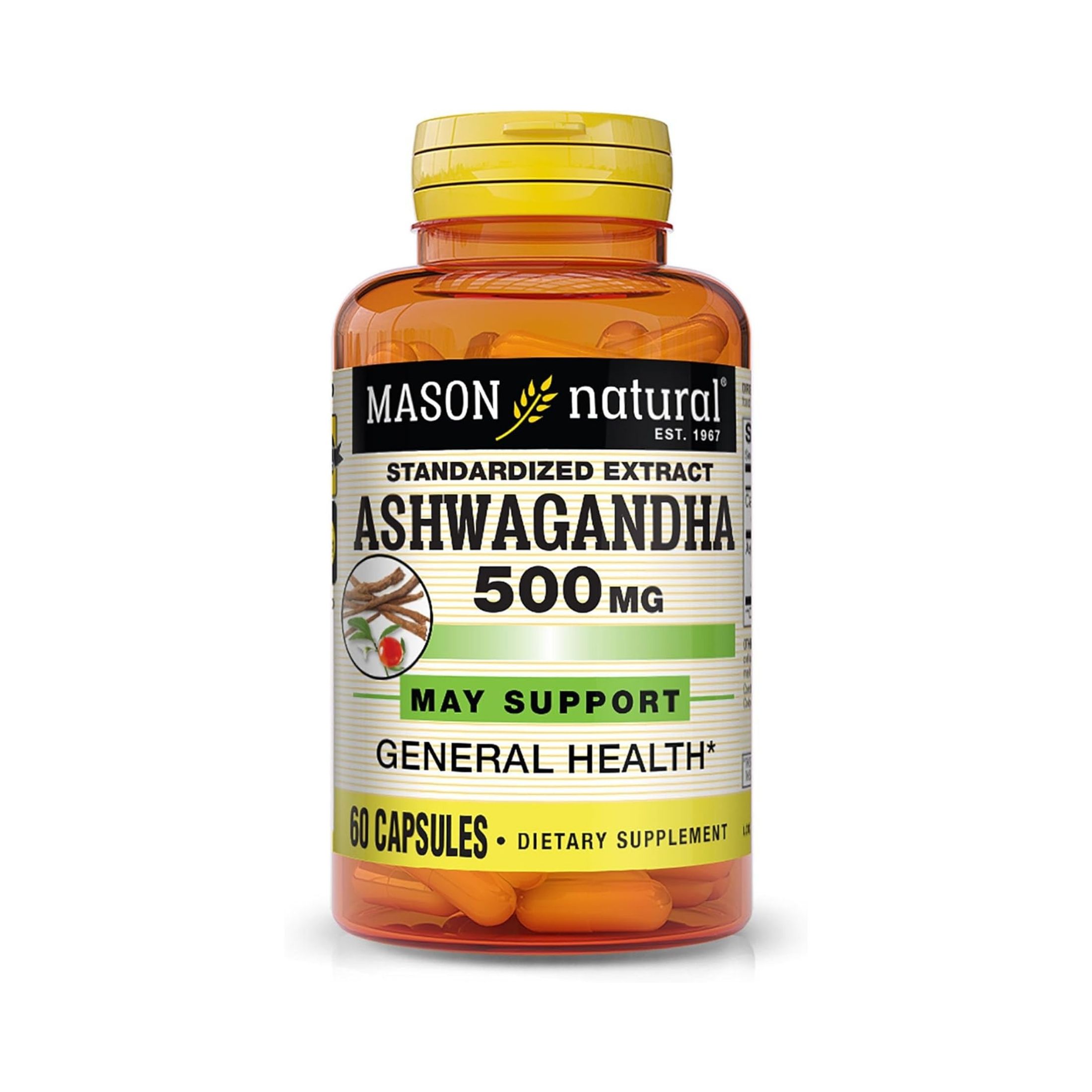 Mason Natural Ashwagandha Standardized Extract 500 Mg Capsules