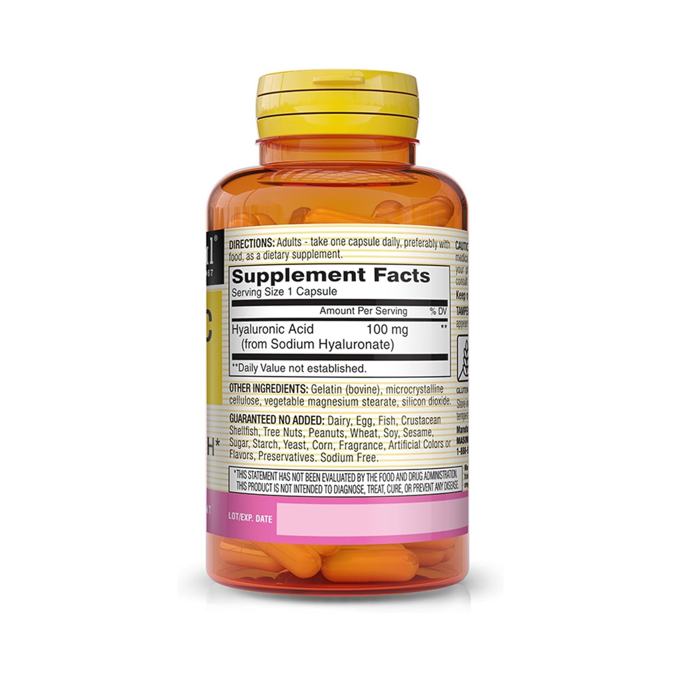 Mason Natural Hyaluronic Acid, 100 Mg, 30 Capsules