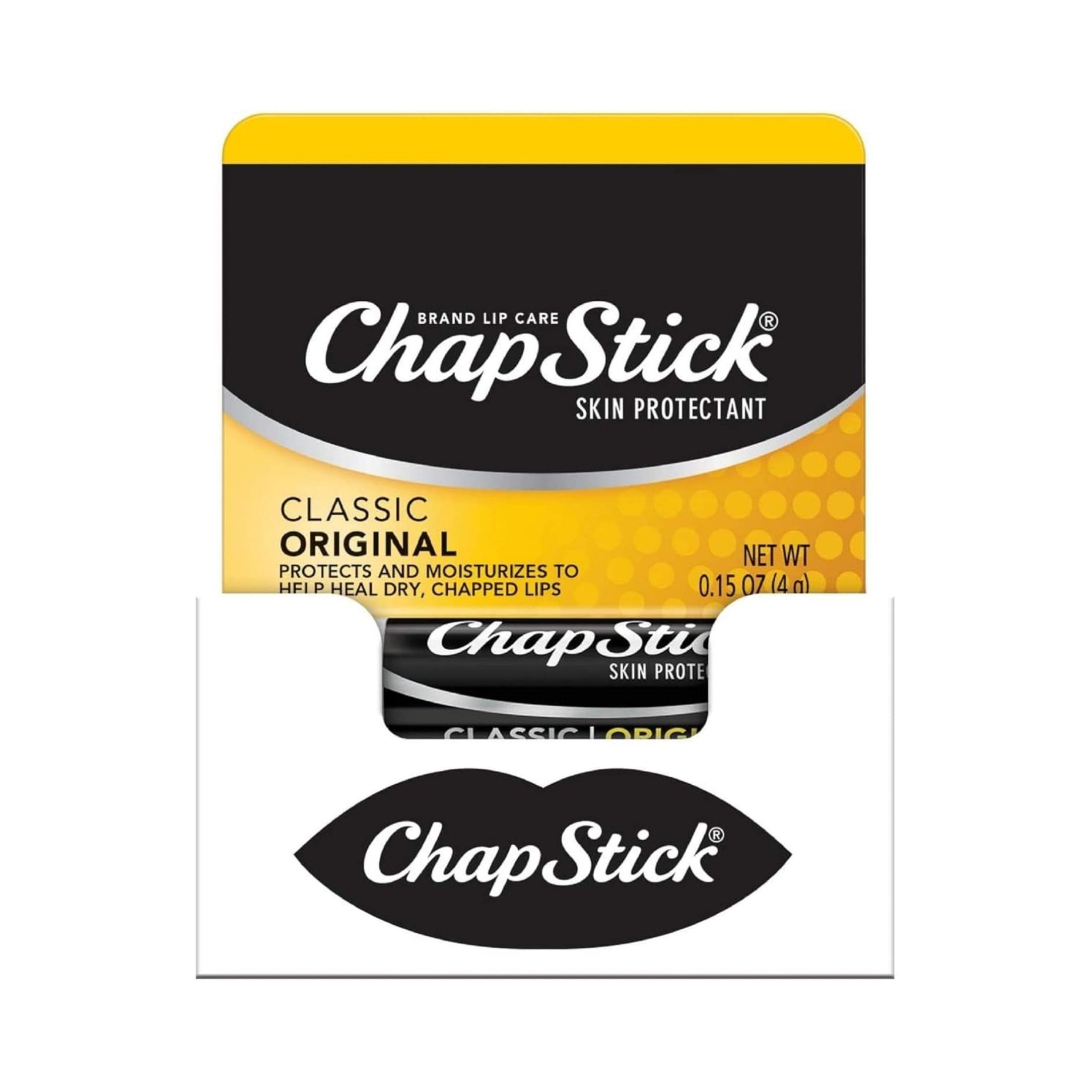 ChapStick Classic Regular Flavor Skin Protectant Lip Balm Tube 12ct