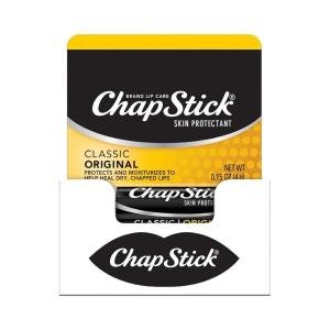 ChapStick Classic Regular Flavor Skin Protectant Lip Balm Tube 12ct