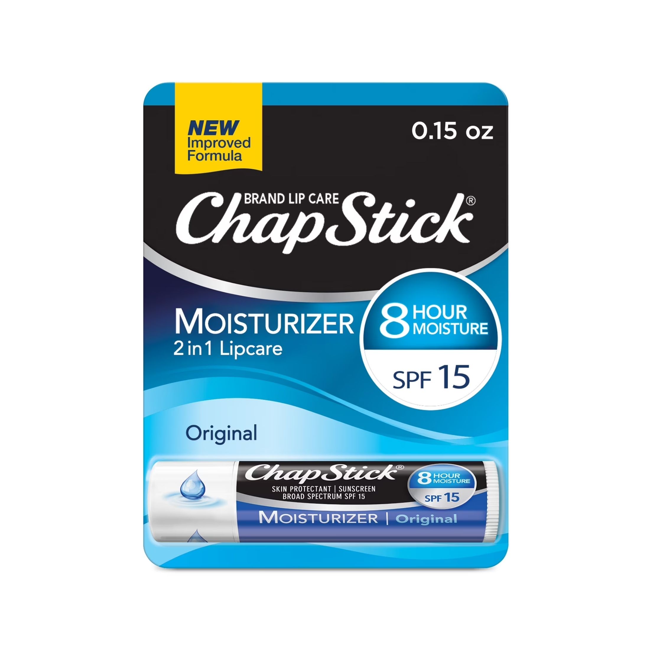 ChapStick Broad Spectrum SPF 15 Original Moisturizer 2 In 1 Lipcare, 0.15 Ounce