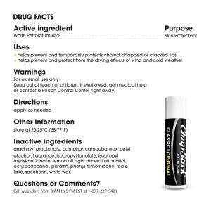 ChapStick Skin Protectant Classic Original Lip Balm Tube, 0.15 Oz