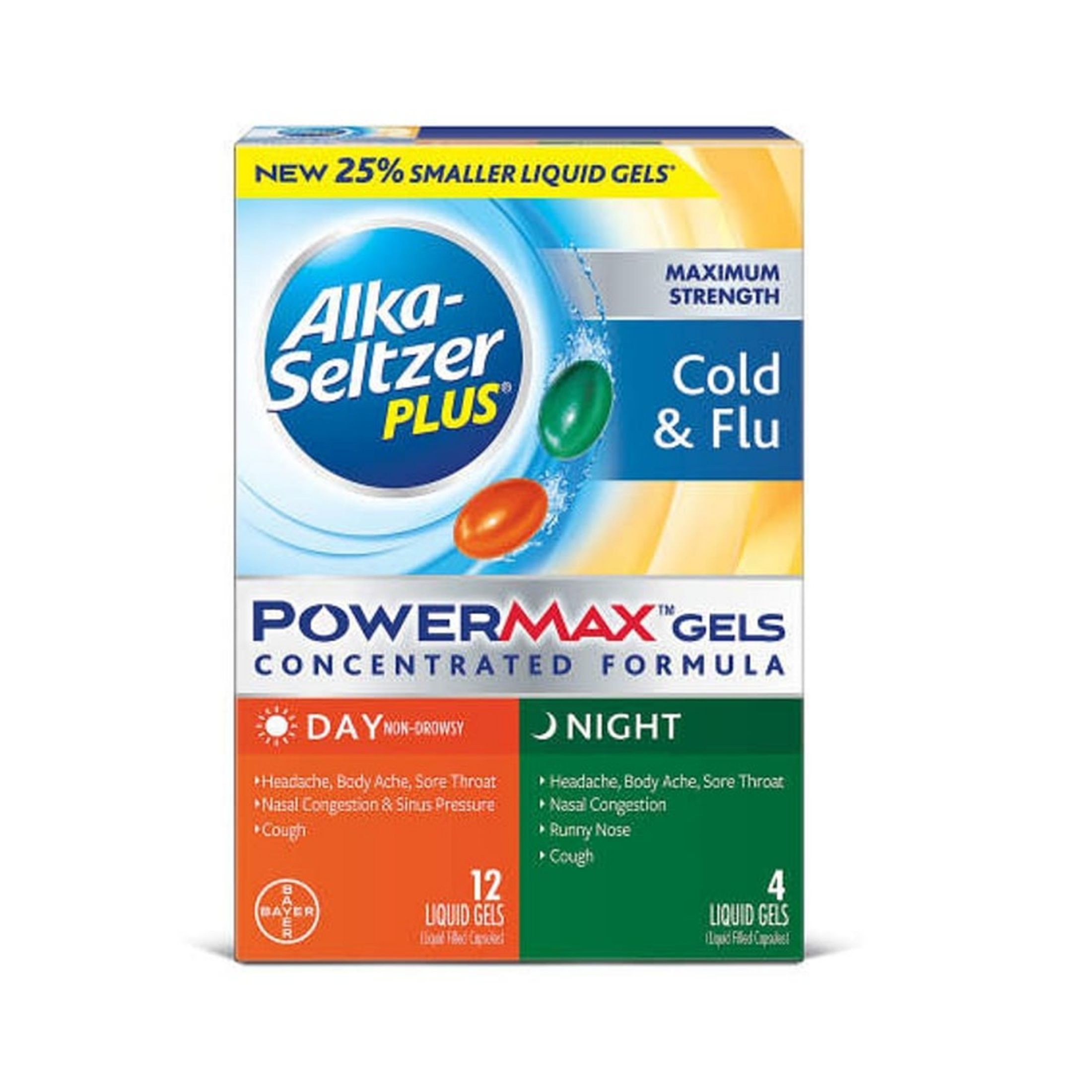 Alka-Seltzer Plus Liquid Gels Day/Night Maximum Strength Cold & Flu 16 Ea Box