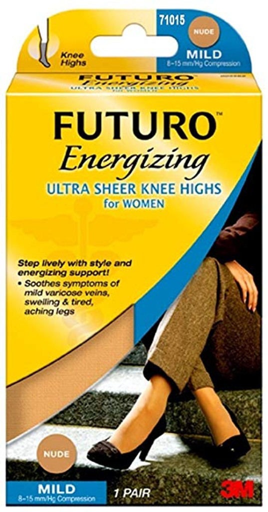 Futuro Energizing Ultra Sheer Knee Highs For Women, Mild Compression Large