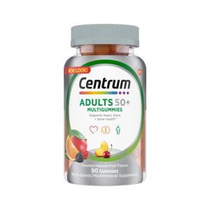 Centrum Adults 50+ Multigummies 90 Gummies Multivitamin Multimineral Supplement Assorted Natural Fruit Flavors