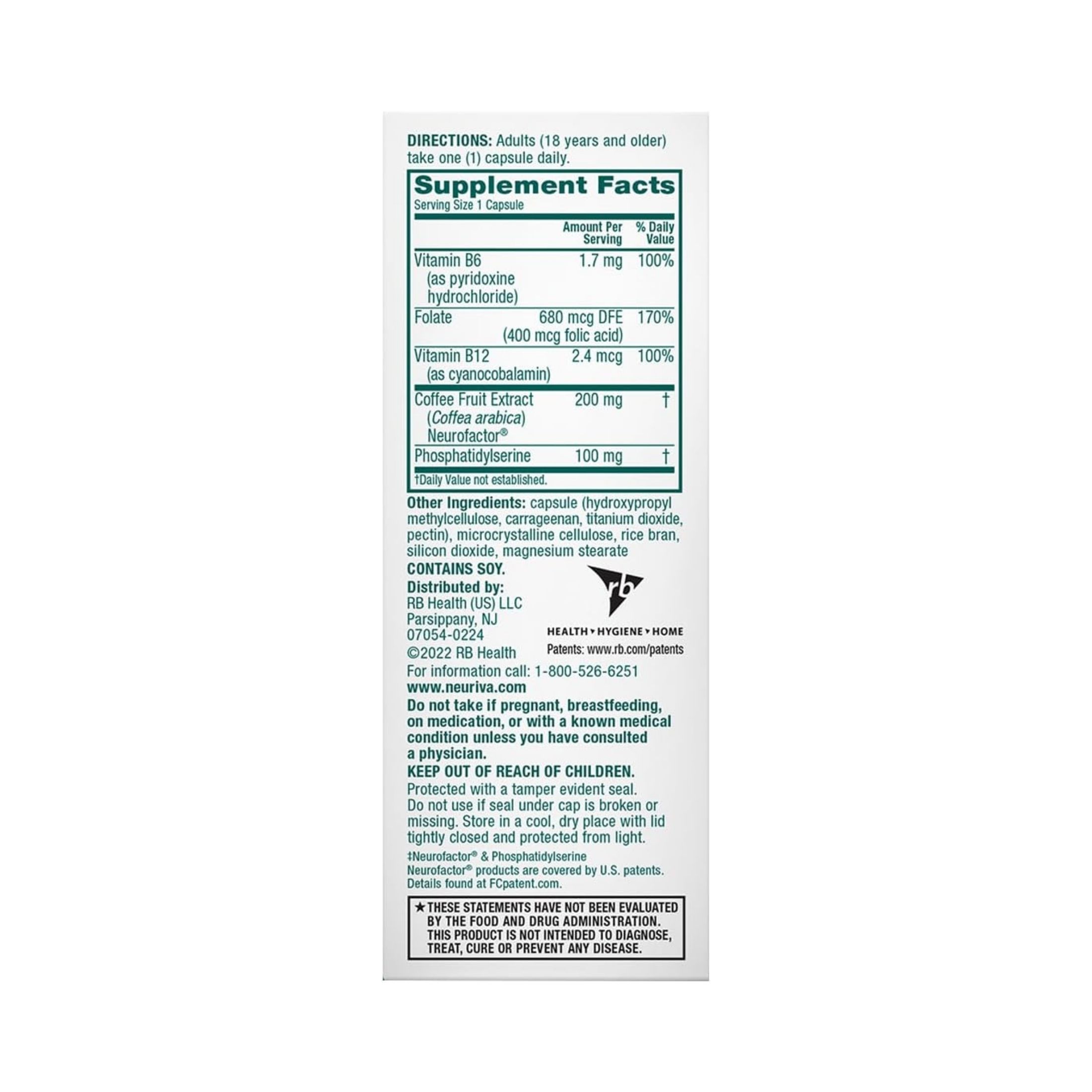 Neuriva Plus Brain Performance Supplement 30 Capsules