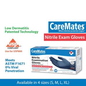 CareMates Powder Free Nitrile Examination Gloves Small