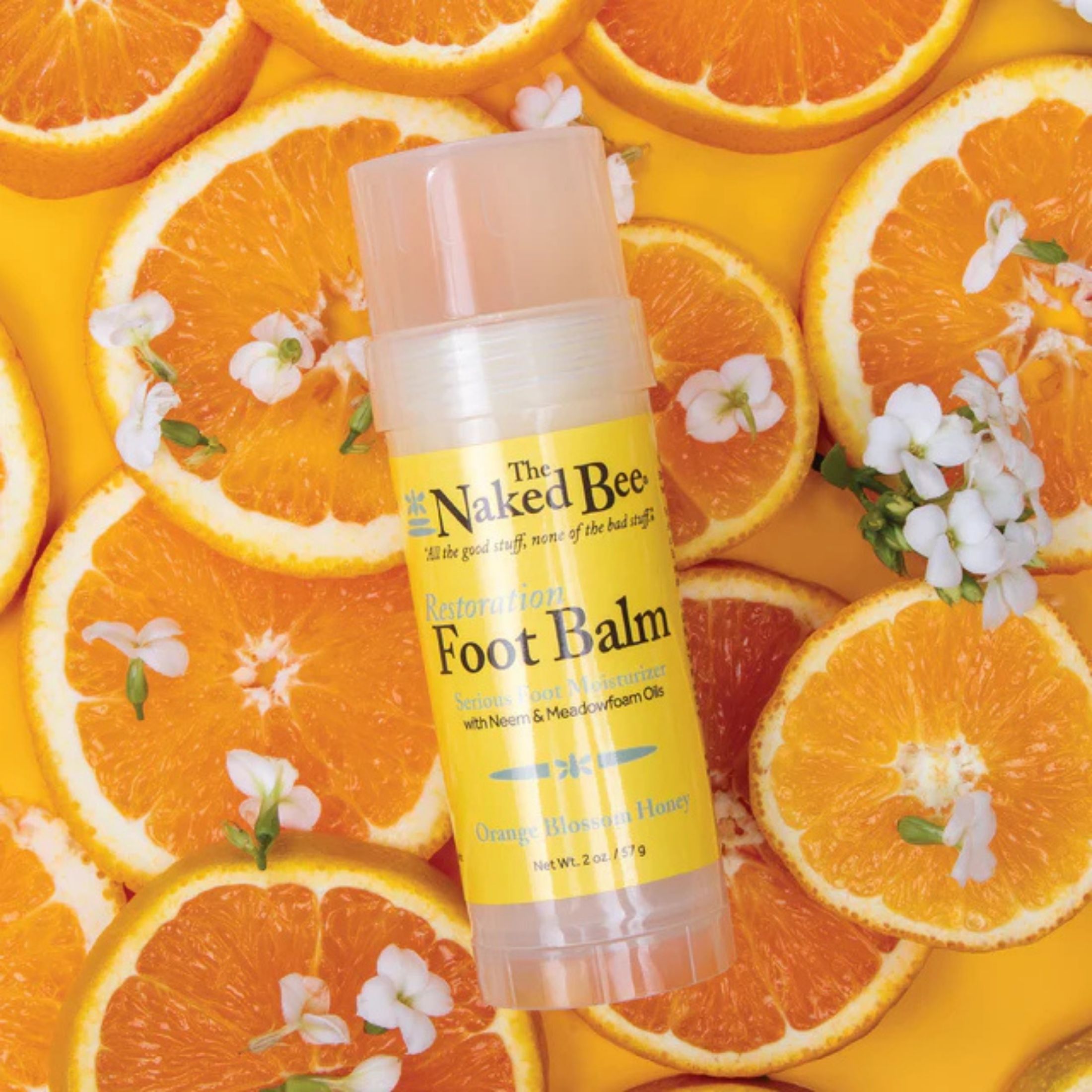 The Naked Bee Orange Blossom Honey Restoration Foot Balm 2 Oz