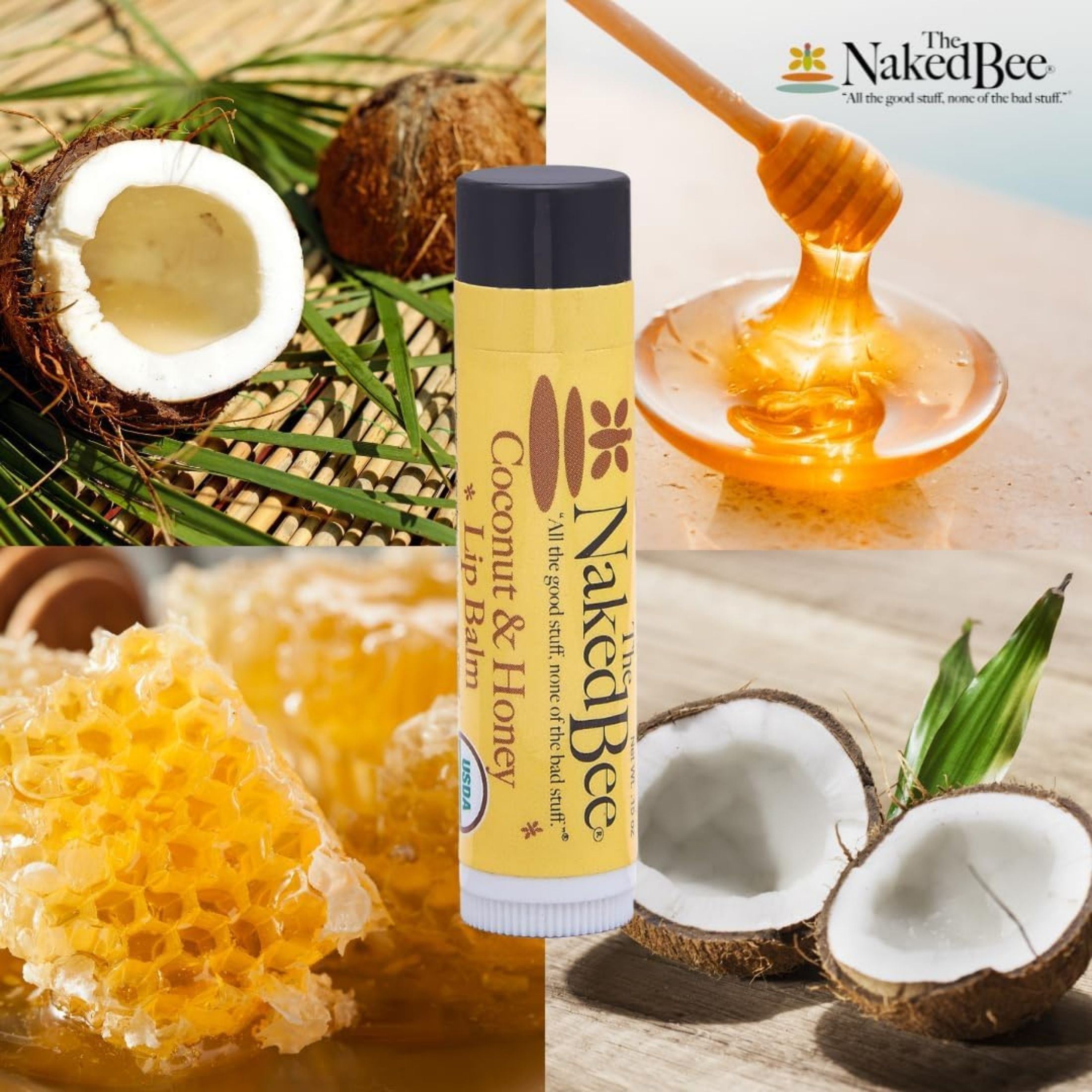 Naked Bee The Coconut & Honey Scent Lip Balm 0.15 Oz